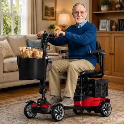 older man on his mobility scooter